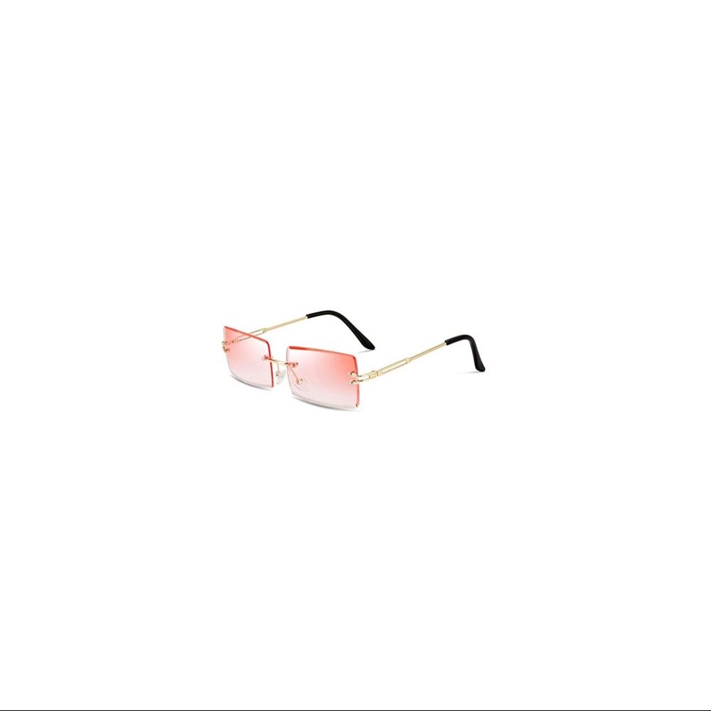 pink y2k rimless sunglasses